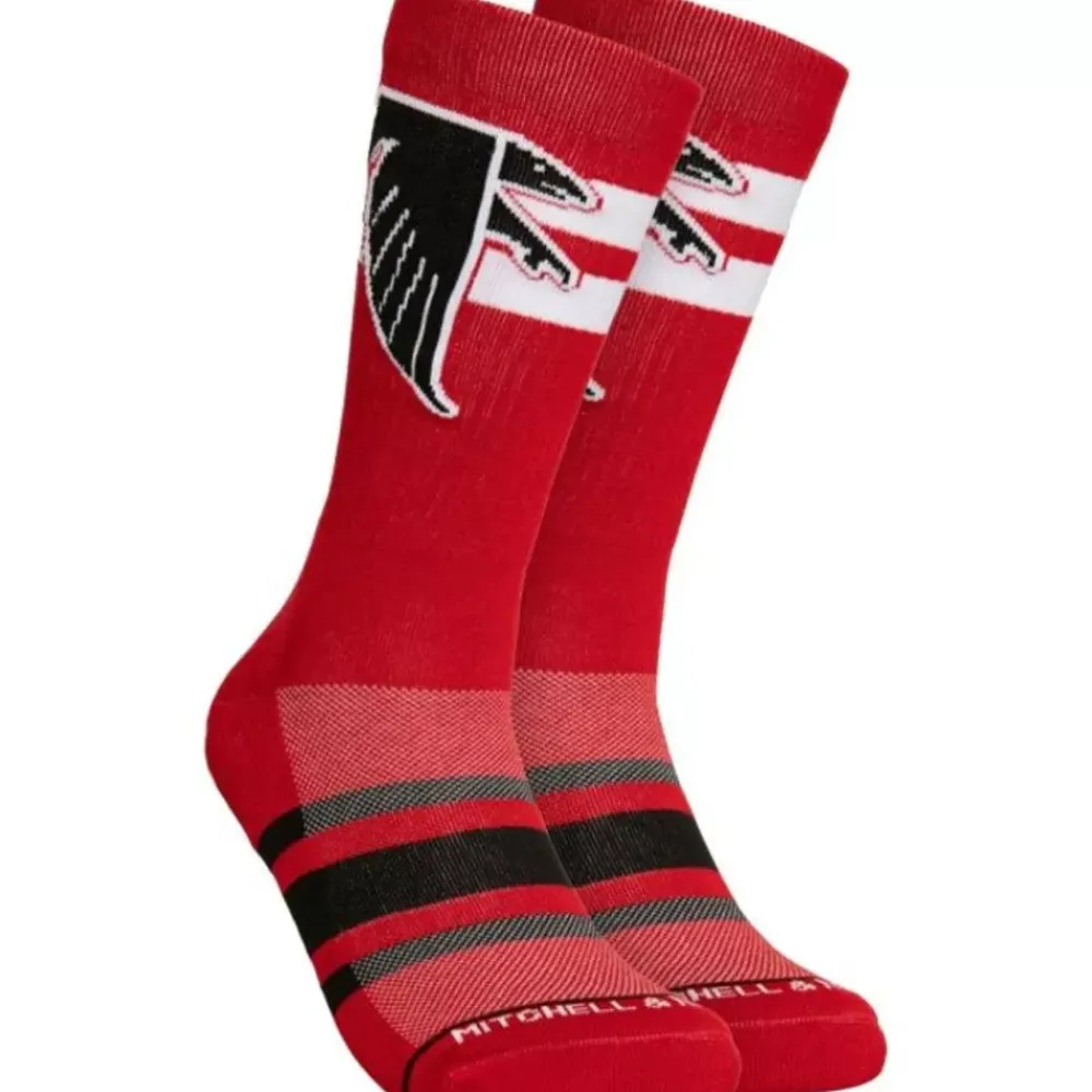 Apparel Mitchell & Ness Accessories-Lateral Crew Socks Atlanta Falcons