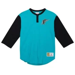 Apparel Mitchell & Ness T-Shirts & Tops-Legendary Slub Henley Florida Marlins