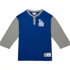 Apparel Mitchell & Ness T-Shirts & Tops-Legendary Slub Henley Los Angeles Dodgers
