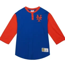 Apparel Mitchell & Ness T-Shirts & Tops-Legendary Slub Henley New York Mets