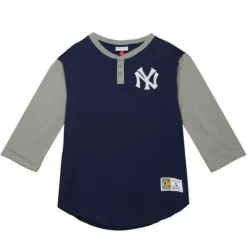 Apparel Mitchell & Ness T-Shirts & Tops-Legendary Slub Henley New York Yankees