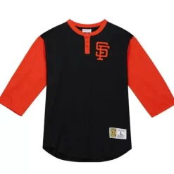 Apparel Mitchell & Ness T-Shirts & Tops-Legendary Slub Henley San Francisco Giants