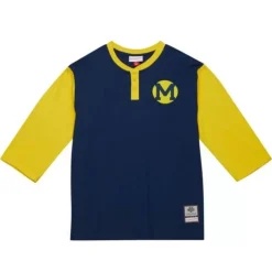 Apparel Mitchell & Ness T-Shirts & Tops-Legendary Slub Henley University Of Michigan
