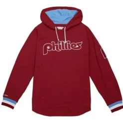 Apparel Mitchell & Ness T-Shirts & Tops-Legendary Slub Long Sleeve Hoodie Philadelphia Phillies