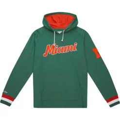 Apparel Mitchell & Ness T-Shirts & Tops-Legendary Slub Long Sleeve Hoodie University Of Miami