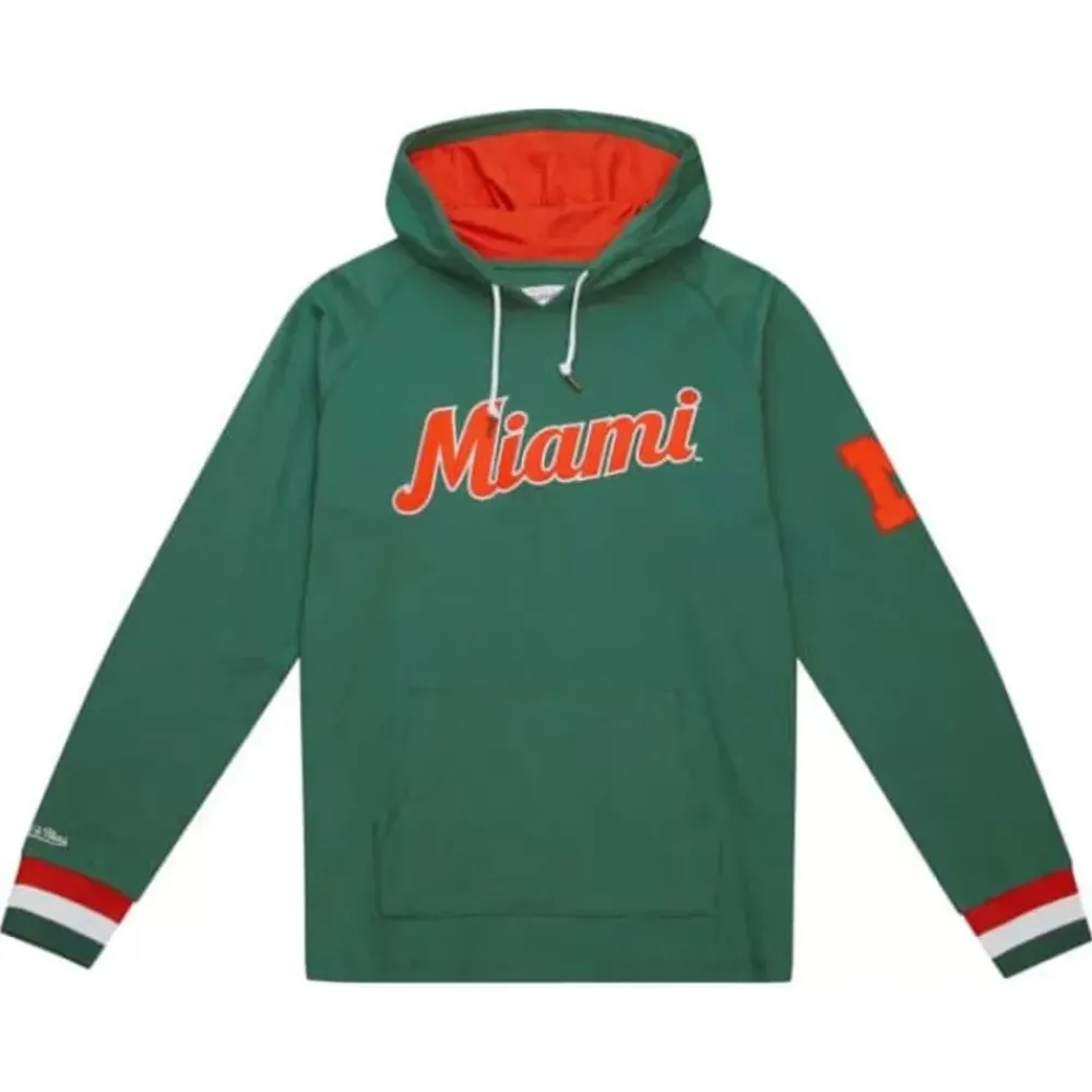 Apparel Mitchell & Ness T-Shirts & Tops-Legendary Slub Long Sleeve Hoodie University Of Miami