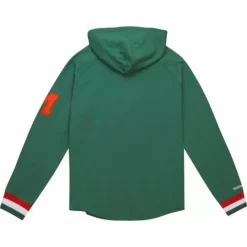 Apparel Mitchell & Ness T-Shirts & Tops-Legendary Slub Long Sleeve Hoodie University Of Miami