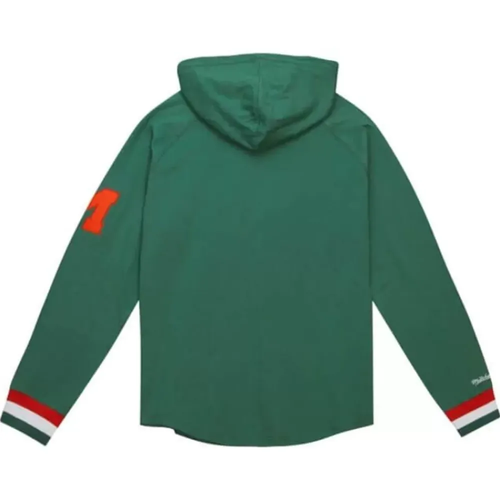 Apparel Mitchell & Ness T-Shirts & Tops-Legendary Slub Long Sleeve Hoodie University Of Miami