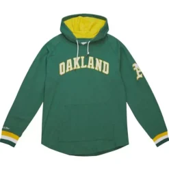 Apparel Mitchell & Ness T-Shirts & Tops-Legendary Slub Long Sleeve Hoodie Oakland Athletics