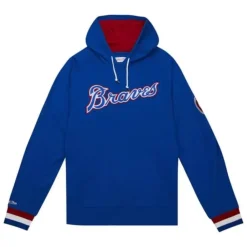 Apparel Mitchell & Ness T-Shirts & Tops-Legendary Slub Long Sleeve Hoodie Atlanta Braves