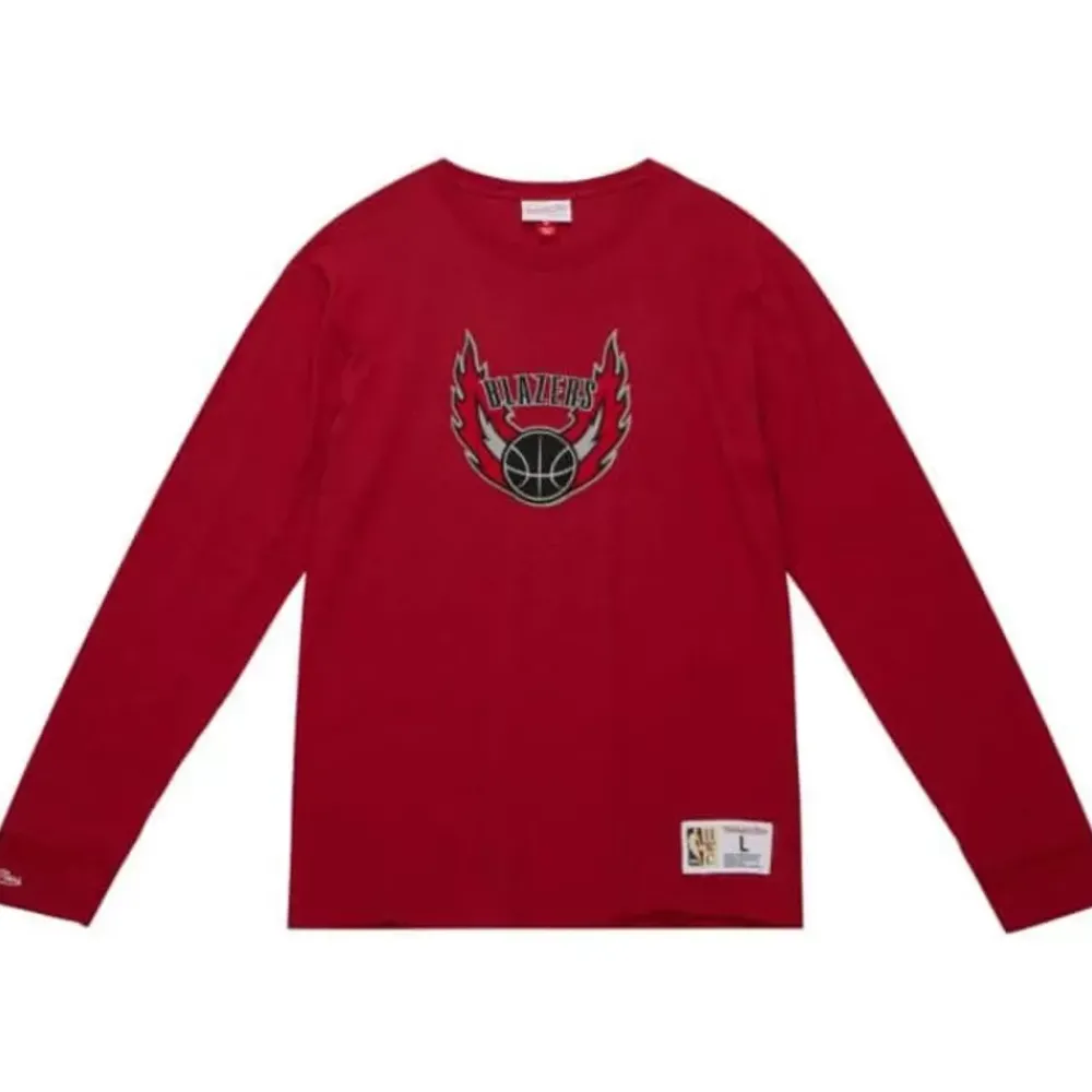 Apparel Mitchell & Ness T-Shirts & Tops-Legendary Slub Longsleeve Portland Trail Blazers