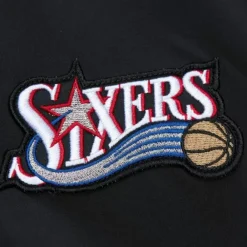Apparel Mitchell & Ness Jackets & Outerwear-Lightweight Satin Bomber Vintage Logo Philadelphia 76Ers