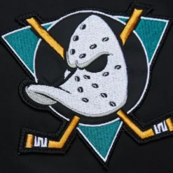 Apparel Mitchell & Ness Jackets & Outerwear-Lightweight Satin Bomber Vintage Logo Anaheim Ducks