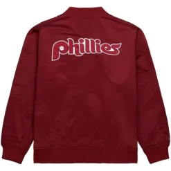 Apparel Mitchell & Ness Jackets & Outerwear-Lightweight Satin Bomber Vintage Logo Philadelphia Phillies