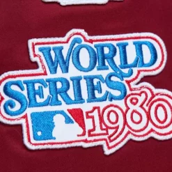 Apparel Mitchell & Ness Jackets & Outerwear-Lightweight Satin Bomber Vintage Logo Philadelphia Phillies