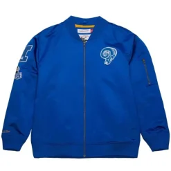 Apparel Mitchell & Ness Jackets & Outerwear-Lightweight Satin Bomber Vintage Logo Los Angeles Rams