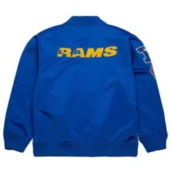 Apparel Mitchell & Ness Jackets & Outerwear-Lightweight Satin Bomber Vintage Logo Los Angeles Rams