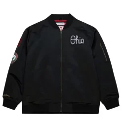 Apparel Mitchell & Ness Jackets & Outerwear-Lightweight Satin Bomber Current Logo Ohio State