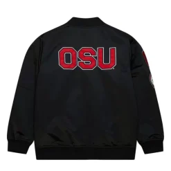 Apparel Mitchell & Ness Jackets & Outerwear-Lightweight Satin Bomber Current Logo Ohio State