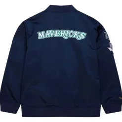Apparel Mitchell & Ness Jackets & Outerwear-Lightweight Satin Bomber Vintage Logo Dallas Mavericks