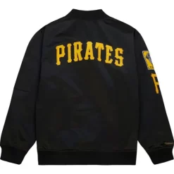 Apparel Mitchell & Ness Jackets & Outerwear-Lightweight Satin Bomber Vintage Logo Pittsburgh Pirates
