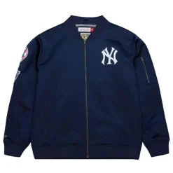 Apparel Mitchell & Ness Jackets & Outerwear-Lightweight Satin Bomber Vintage Logo New York Yankees