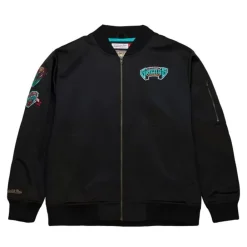 Apparel Mitchell & Ness Jackets & Outerwear-Lightweight Satin Bomber Vintage Logo Vancouver Grizzlies