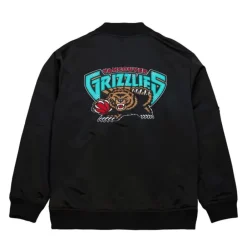 Apparel Mitchell & Ness Jackets & Outerwear-Lightweight Satin Bomber Vintage Logo Vancouver Grizzlies