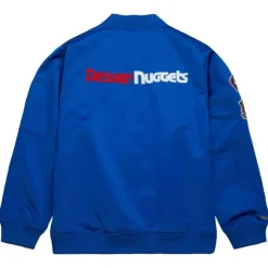 Apparel Mitchell & Ness Jackets & Outerwear-Lightweight Satin Bomber Vintage Logo Denver Nuggets