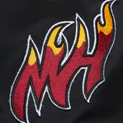 Apparel Mitchell & Ness Jackets & Outerwear-Lightweight Satin Bomber Vintage Logo Miami Heat