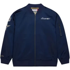 Apparel Mitchell & Ness Jackets & Outerwear-Lightweight Satin Bomber Vintage Logo Houston Astros