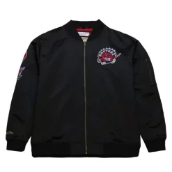 Apparel Mitchell & Ness Jackets & Outerwear-Lightweight Satin Bomber Vintage Logo Toronto Raptors