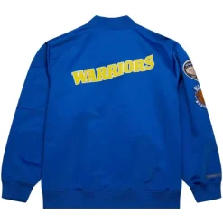 Apparel Mitchell & Ness Jackets & Outerwear-Lightweight Satin Bomber Vintage Logo Golden State Warriors