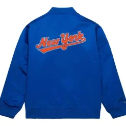 Apparel Mitchell & Ness Jackets & Outerwear-Lightweight Satin Bomber Vintage Logo New York Mets