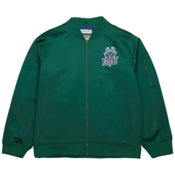 Apparel Mitchell & Ness Jackets & Outerwear-Lightweight Satin Bomber Vintage Logo Milwaukee Bucks