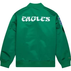 Apparel Mitchell & Ness Jackets & Outerwear-Lightweight Satin Bomber Vintage Logo Philadelphia Eagles