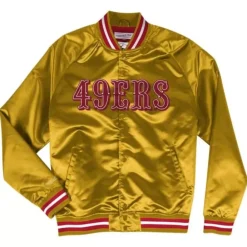 Apparel Mitchell & Ness Jackets & Outerwear-Lightweight Satin Jacket San Francisco 49Ers