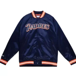 Apparel Mitchell & Ness Jackets & Outerwear-Lightweight Satin Jacket San Diego Padres