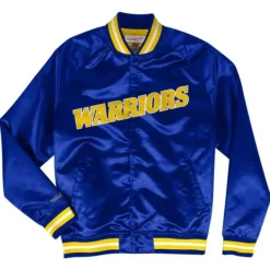 Apparel Mitchell & Ness Jackets & Outerwear-Lightweight Satin Jacket Golden State Warriors