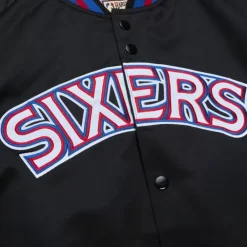 Apparel Mitchell & Ness Jackets & Outerwear-Lightweight Satin Jacket Philadelphia 76Ers