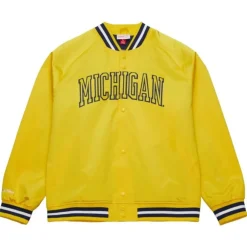 Apparel Mitchell & Ness Jackets & Outerwear-Lightweight Satin Jacket University Of Michigan