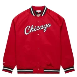 Apparel Mitchell & Ness Jackets & Outerwear-Lightweight Satin Jacket Chicago Bulls