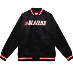 Apparel Mitchell & Ness Jackets & Outerwear-Lightweight Satin Jacket Portland Trail Blazers