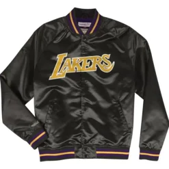 Apparel Mitchell & Ness Jackets & Outerwear-Lightweight Satin Jacket Los Angeles Lakers