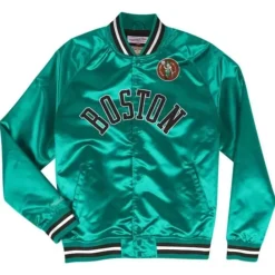 Apparel Mitchell & Ness Jackets & Outerwear-Lightweight Satin Jacket Boston Celtics
