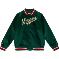 Apparel Mitchell & Ness Jackets & Outerwear-Lightweight Satin Jacket Minnesota Wild