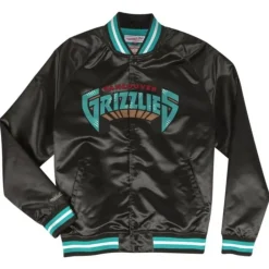 Apparel Mitchell & Ness Jackets & Outerwear-Lightweight Satin Jacket Vancouver Grizzlies