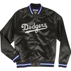 Apparel Mitchell & Ness Jackets & Outerwear-Lightweight Satin Jacket Los Angeles Dodgers