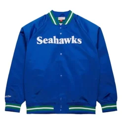 Apparel Mitchell & Ness Jackets & Outerwear-Lightweight Satin Jacket Seattle Seahawks