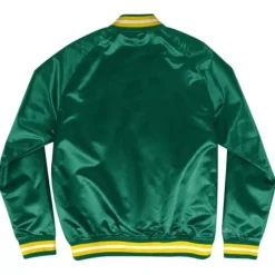 Apparel Mitchell & Ness Jackets & Outerwear-Lightweight Satin Jacket Oakland Athletics